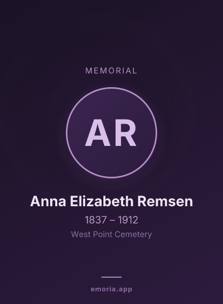 Memorial portrait of Anna Elizabeth Remsen