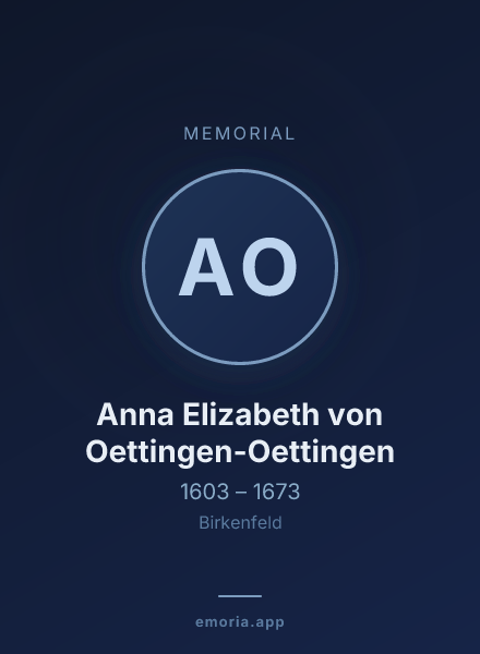 Memorial portrait of Anna Elizabeth von Oettingen-Oettingen