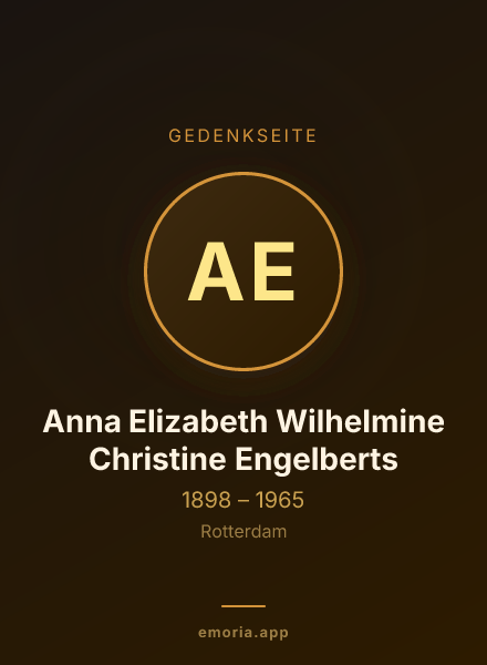 Gedenkportrait von Anna Elizabeth Wilhelmine Christine Engelberts