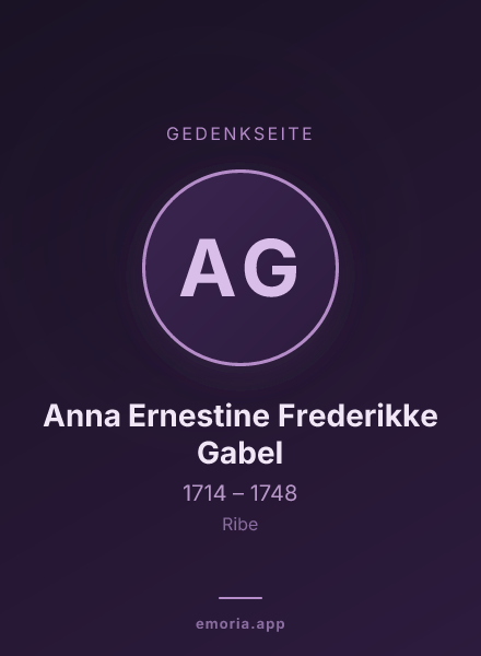 Gedenkportrait von Anna Ernestine Frederikke Gabel