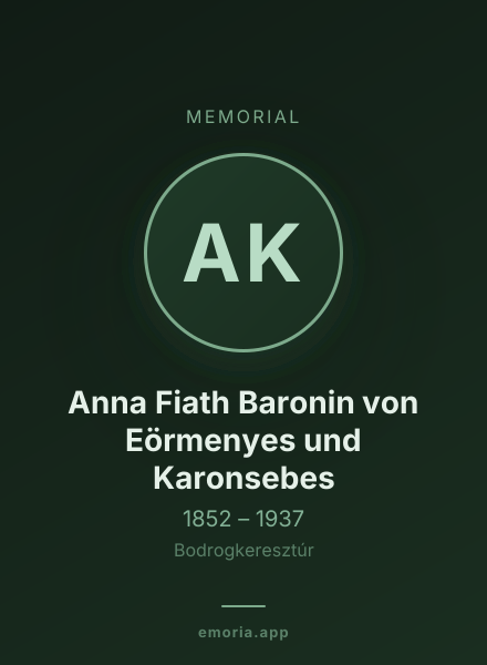 Memorial portrait of Anna Fiath Baronin von Eörmenyes und Karonsebes