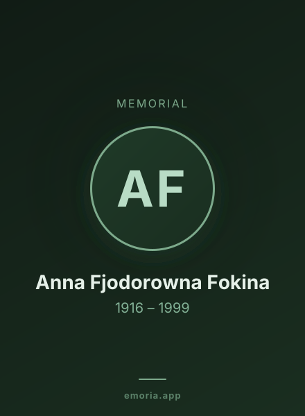 Memorial portrait of Anna Fjodorowna Fokina