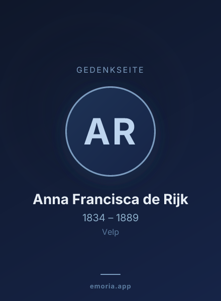 Gedenkportrait von Anna Francisca de Rijk