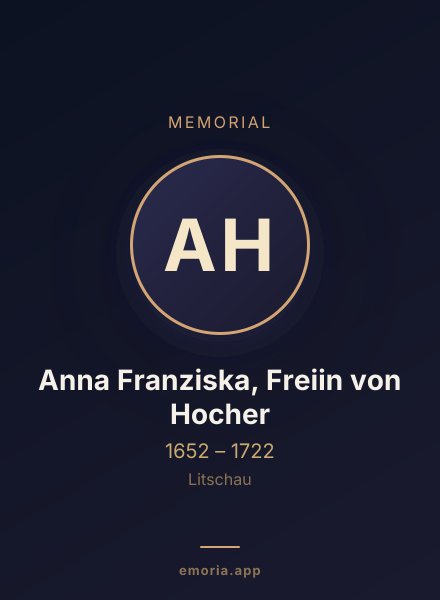 Memorial portrait of Anna Franziska, Freiin von Hocher