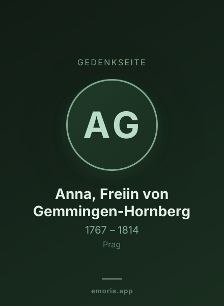 Gedenkportrait von Anna, Freiin von Gemmingen-Hornberg