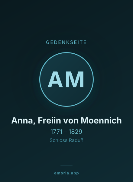 Gedenkportrait von Anna, Freiin von Moennich