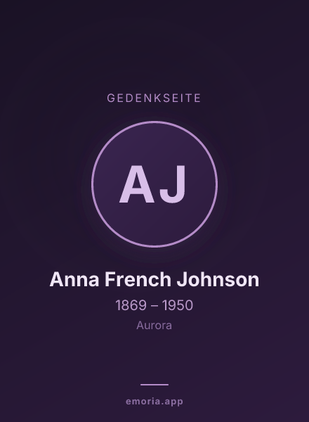 Gedenkportrait von Anna French Johnson