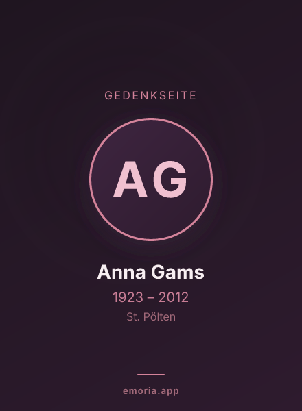 Gedenkportrait von Anna Gams