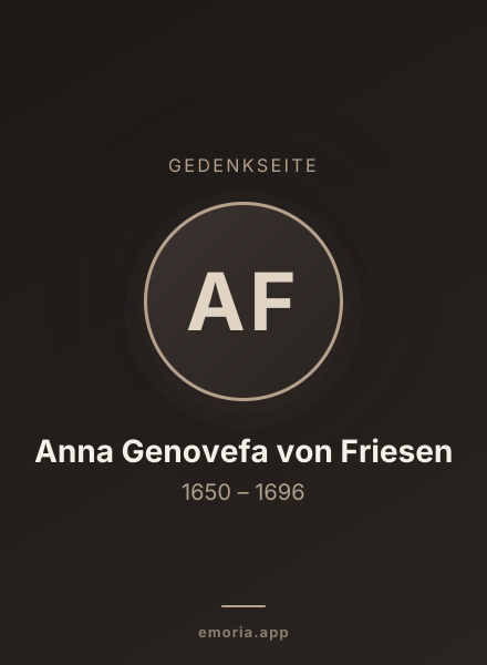 Gedenkportrait von Anna Genovefa von Friesen
