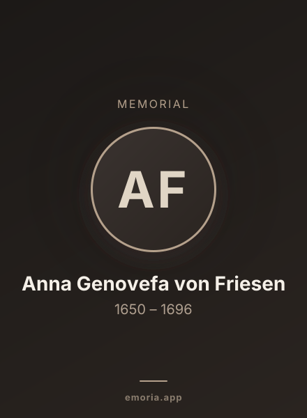 Memorial portrait of Anna Genovefa von Friesen