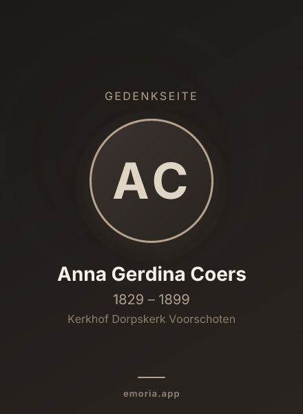 Gedenkportrait von Anna Gerdina Coers