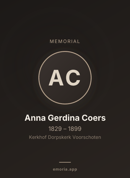 Memorial portrait of Anna Gerdina Coers