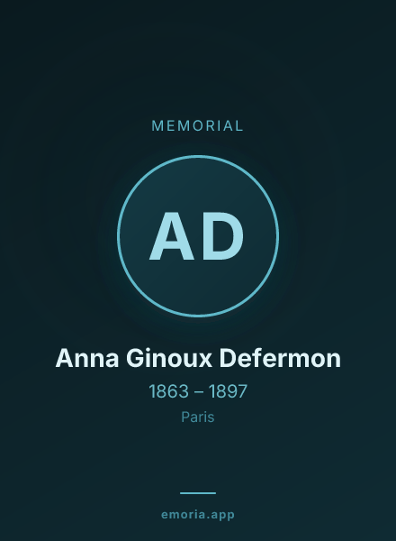 Memorial portrait of Anna Ginoux Defermon