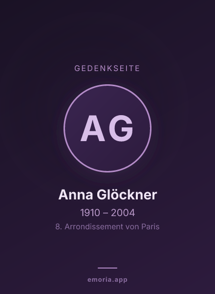 Gedenkportrait von Anna Glöckner