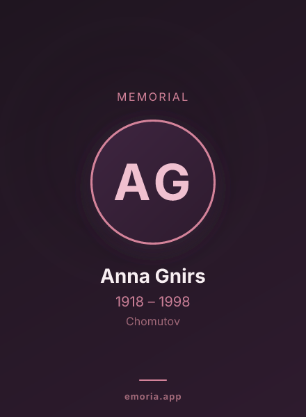Memorial portrait of Anna Gnirs