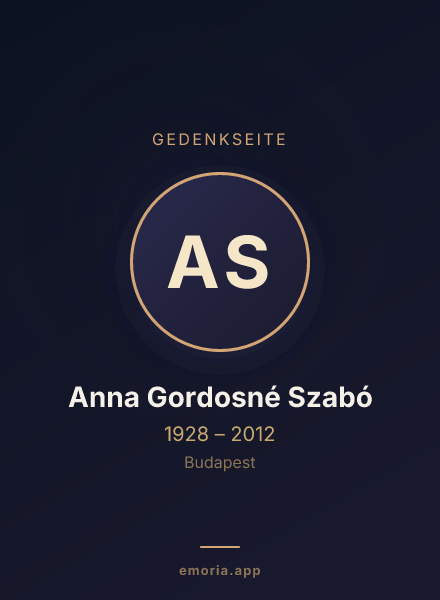 Gedenkportrait von Anna Gordosné Szabó