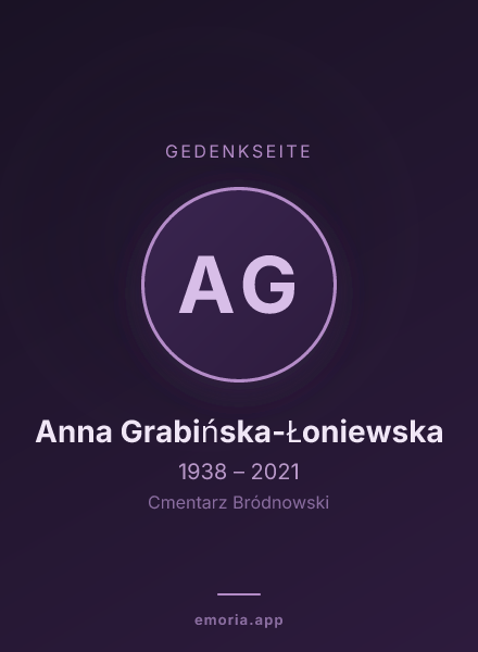 Gedenkportrait von Anna Grabińska-Łoniewska