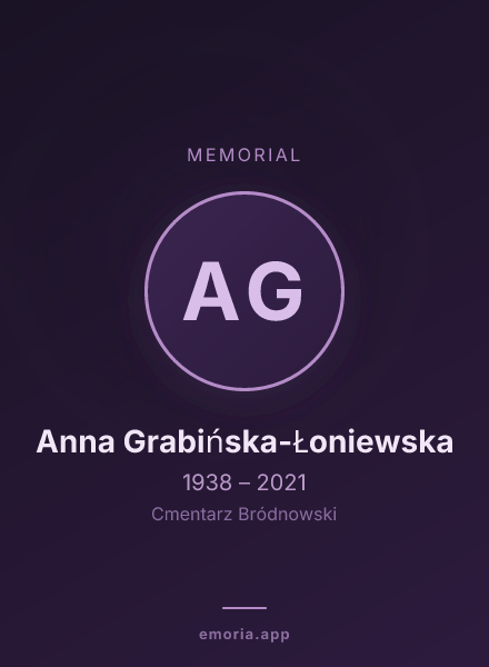 Memorial portrait of Anna Grabińska-Łoniewska