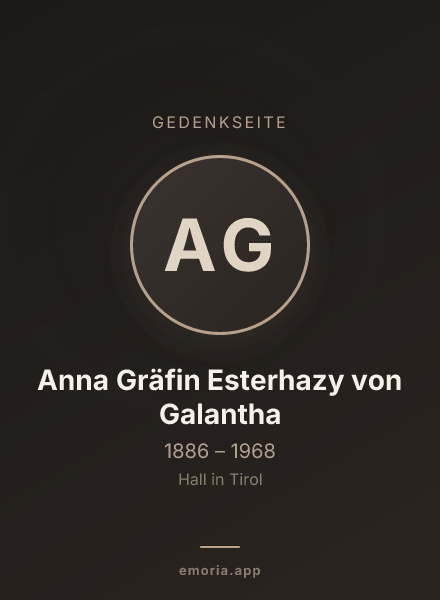 Gedenkportrait von Anna Gräfin Esterhazy von Galantha