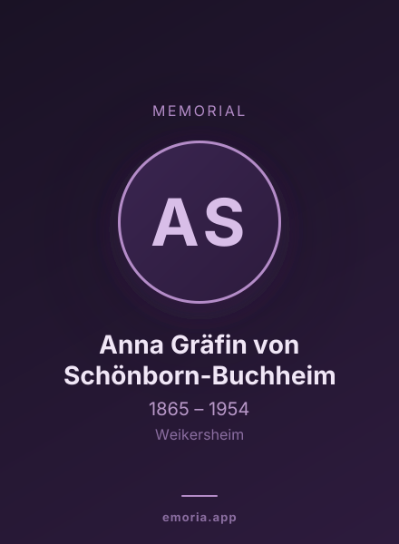 Memorial portrait of Anna Gräfin von Schönborn-Buchheim