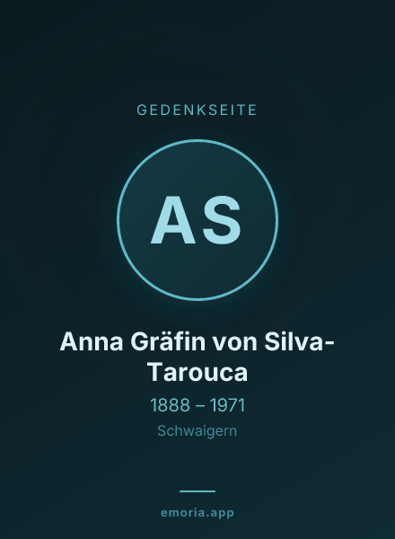 Gedenkportrait von Anna Gräfin von Silva-Tarouca