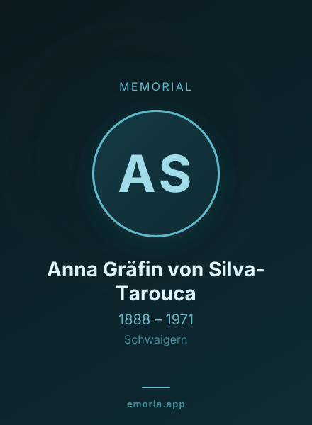 Memorial portrait of Anna Gräfin von Silva-Tarouca