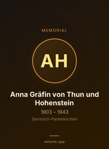 Memorial portrait of Anna Gräfin von Thun und Hohenstein