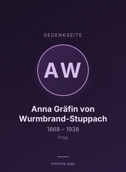 Gedenkportrait von Anna Gräfin von Wurmbrand-Stuppach