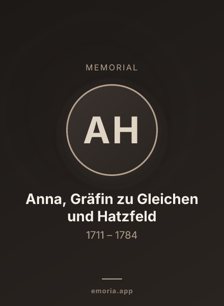 Memorial portrait of Anna, Gräfin zu Gleichen und Hatzfeld