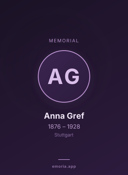 Memorial portrait of Anna Gref