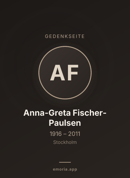Gedenkportrait von Anna-Greta Fischer-Paulsen