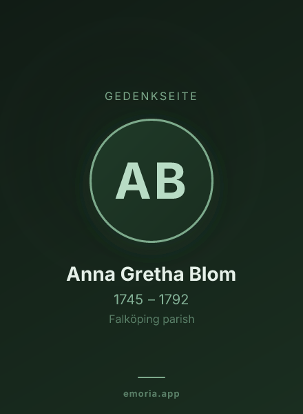 Gedenkportrait von Anna Gretha Blom