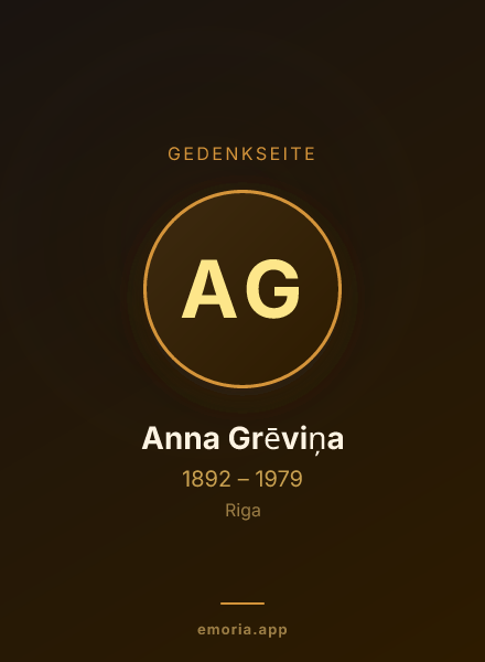 Gedenkportrait von Anna Grēviņa