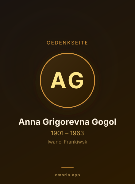 Gedenkportrait von Anna Grigorevna Gogol