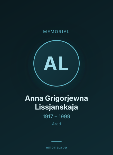 Memorial portrait of Anna Grigorjewna Lissjanskaja