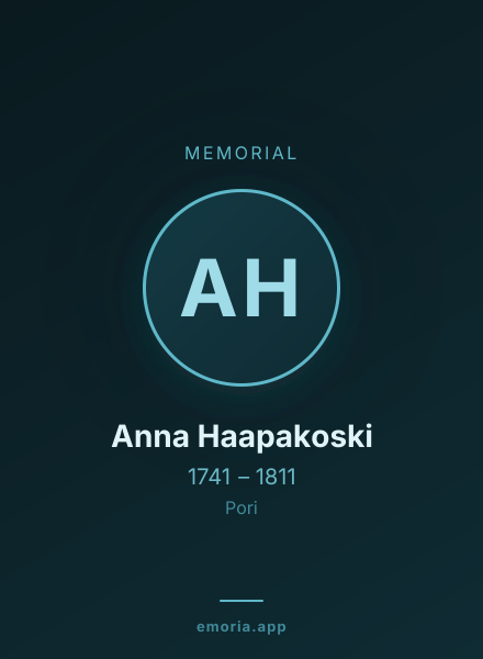 Memorial portrait of Anna Haapakoski