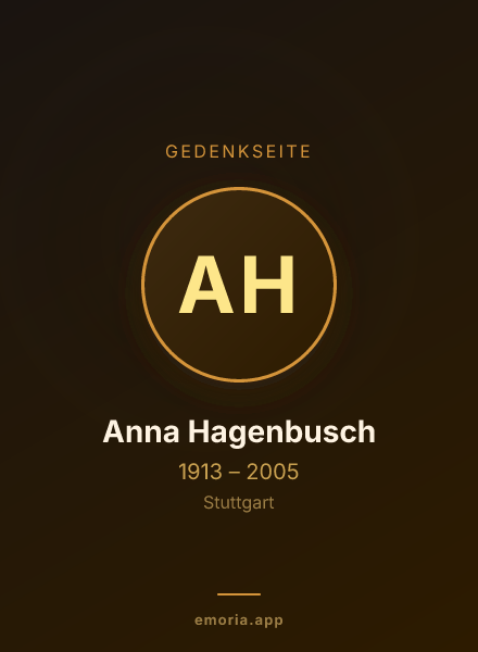 Gedenkportrait von Anna Hagenbusch