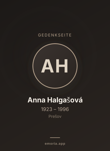 Gedenkportrait von Anna Halgašová