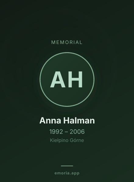 Memorial portrait of Anna Halman