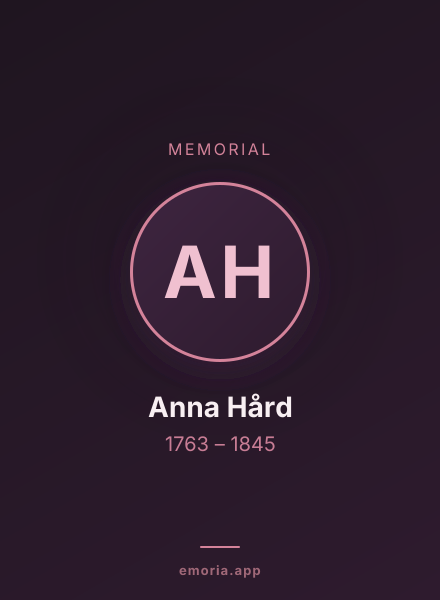 Memorial portrait of Anna Hård