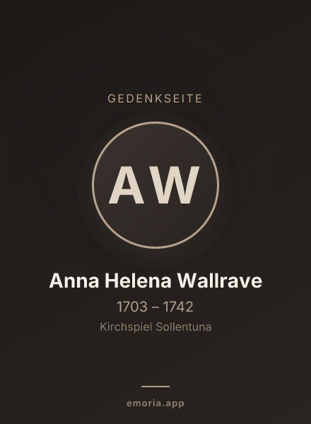 Gedenkportrait von Anna Helena Wallrave