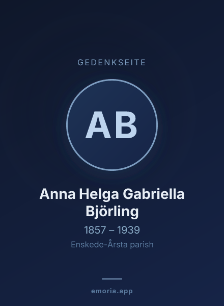 Gedenkportrait von Anna Helga Gabriella Björling