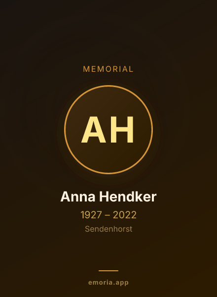 Memorial portrait of Anna Hendker
