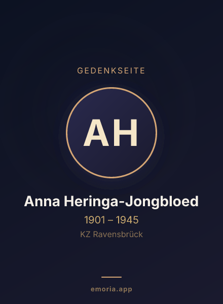 Gedenkportrait von Anna Heringa-Jongbloed