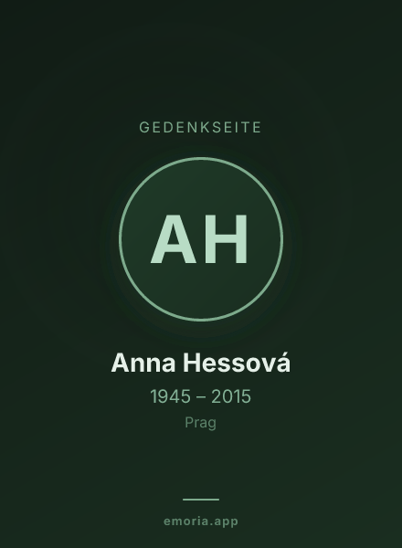 Gedenkportrait von Anna Hessová