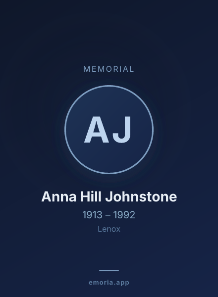 Memorial portrait of Anna Hill Johnstone