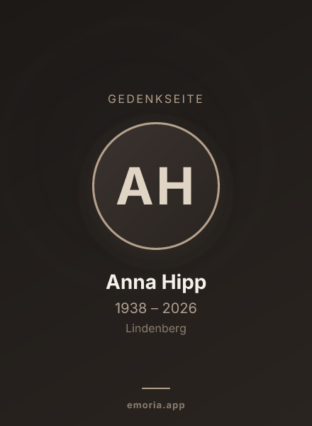 Gedenkportrait von Anna Hipp