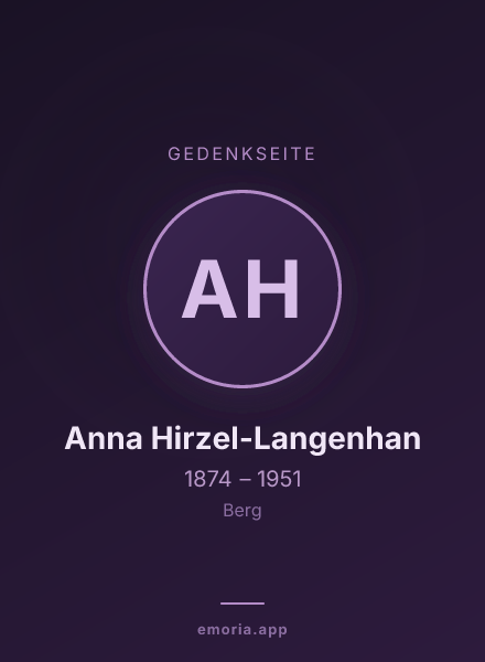 Gedenkportrait von Anna Hirzel-Langenhan
