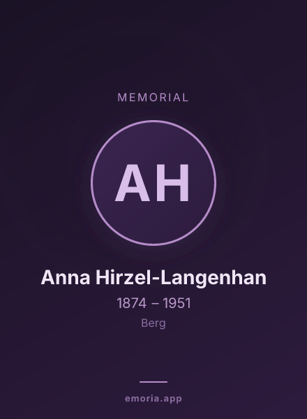 Memorial portrait of Anna Hirzel-Langenhan