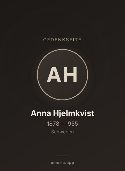 Gedenkportrait von Anna Hjelmkvist